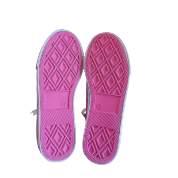 Bright Pink Canvas Low Tops - Picture 3 of 7